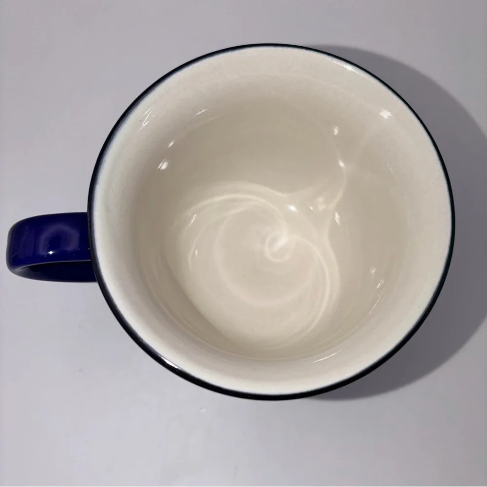 Vintage Cobalt Blue Stoneware Tea Cups Set w Sugar Bowl & Creamer - Picture 13 of 16